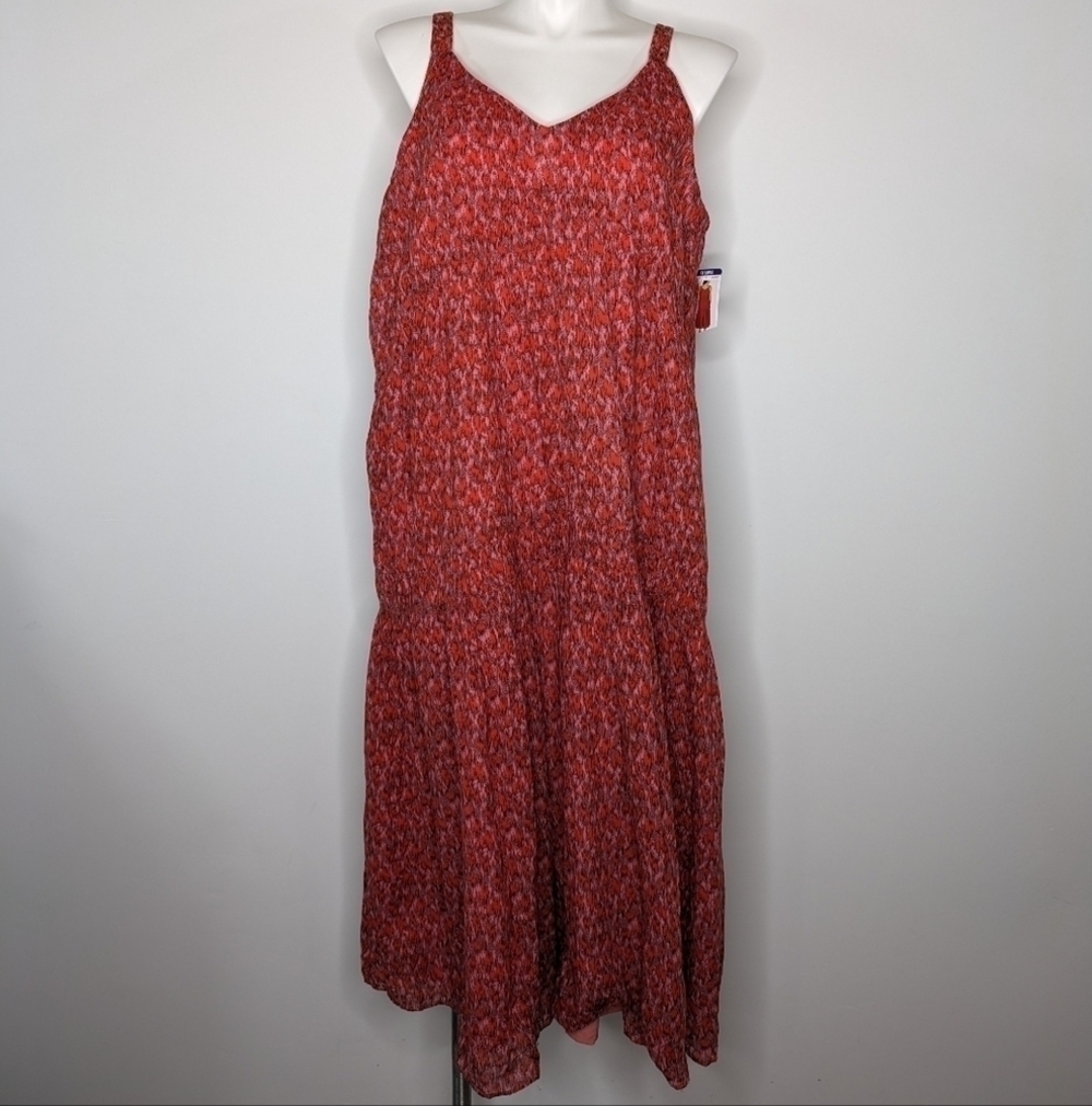 NWT Joie red pink sleeveless v neck maxi summer dress XXL - Picture 2 of 8